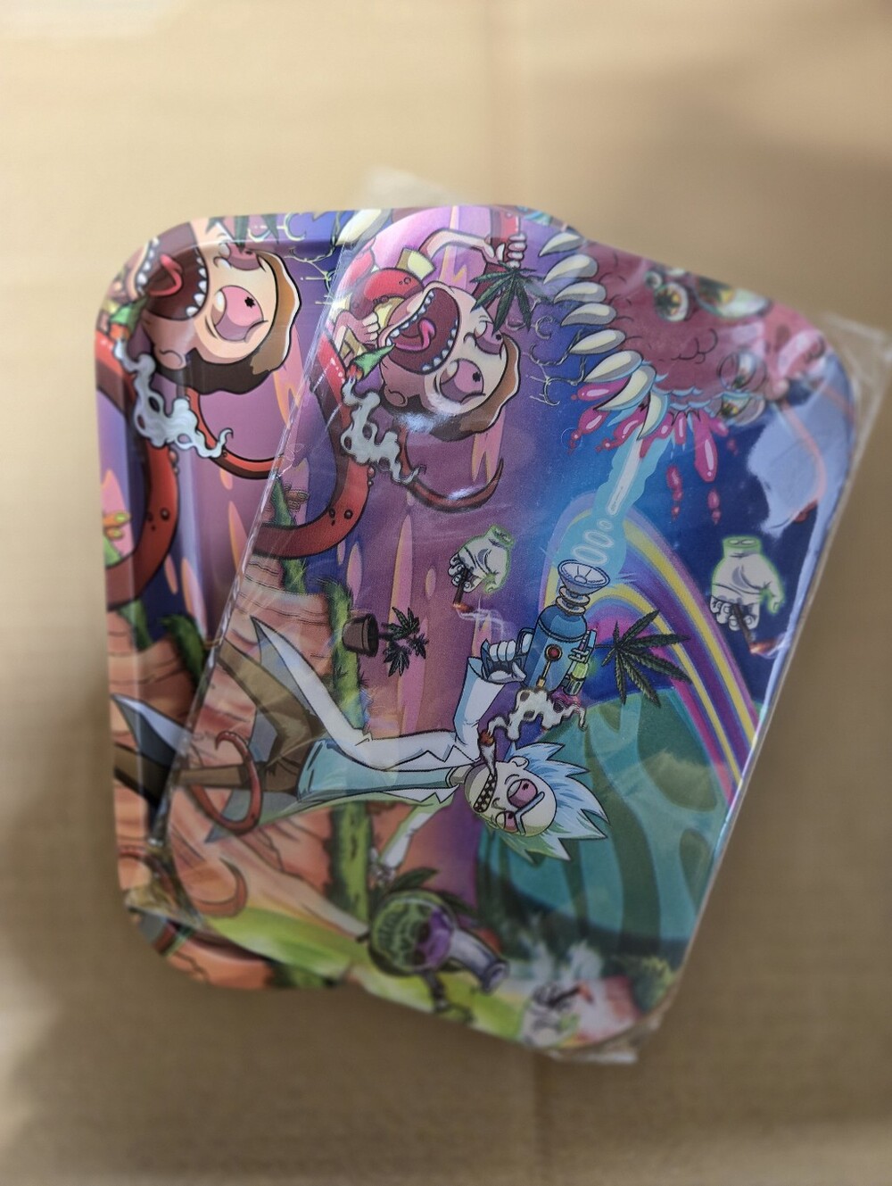 Rick and Morty Rolling Tray With Magnetic Lid NEW/MEDIUM metal